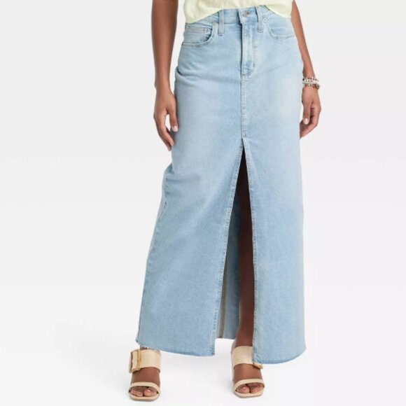 Universal Thread Dresses & Skirts - NWOT Universal Thread Women's High-Rise Light Wash Denim Maxi Skirt
